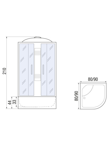 Душевая кабина River REIN 90/44 MT