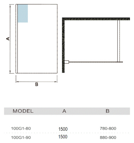 Шторка на ванну WeltWasser WW100 G1 80 10000001226 профиль Хром стекло прозрачное