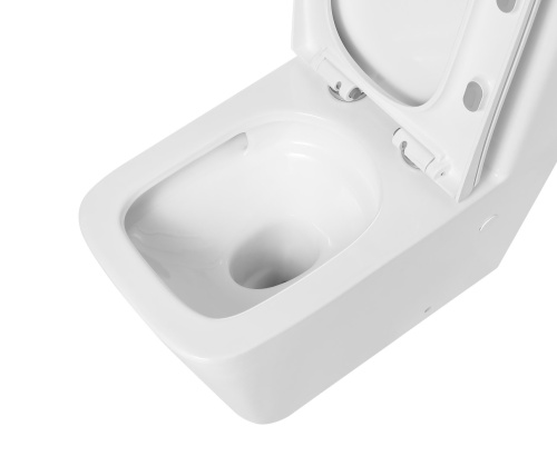 Унитаз напольный Grossman Classic GR-4486SQ (670х360х800) безободковый, белый, моноблок с тонкой крышкой, микролифт, смыв торнадо