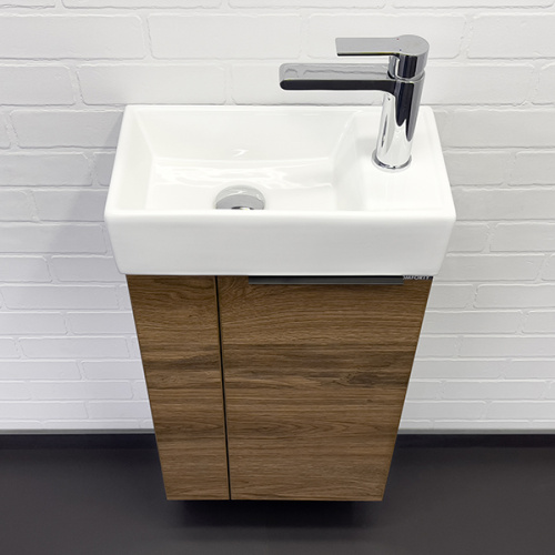 Тумба-умывальник Comforty Асти-40 дуб темно-коричневый с раковиной Comforty 9140