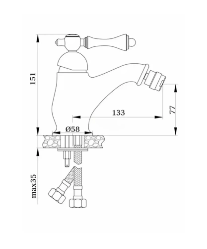 Смеситель для биде Ganzer GZ77012 хром