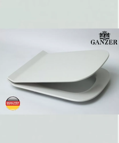 Крышка для унитаза с МИКРО. квадрат (БЕЛЫЙ, д.413мм*ш.340мм) GANZER  (5/1шт)