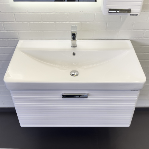 Подвесная тумба-умывальник Comforty Танжер-90П белая матовая с раковиной Comforty 4490