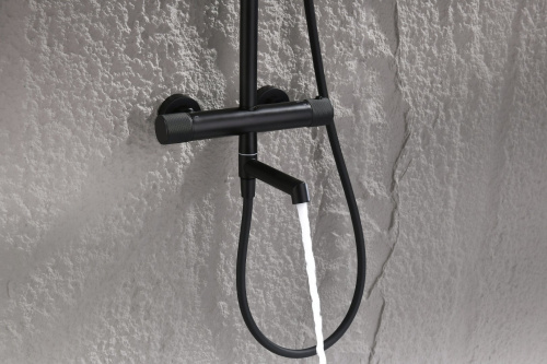 Душевая система Ganzer, с термостатом, черный