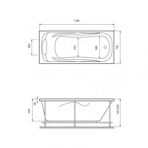 Акриловая ванна Relisan Marina 170x75