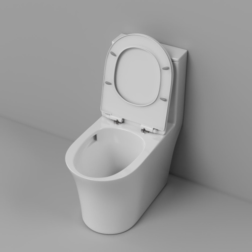 Унитаз напольный Grossman Thin Rim GR-5607SQ (656х370х796) тонкий ободок, белый, моноблок с тонкой крышкой, микролифт, смыв торнадо