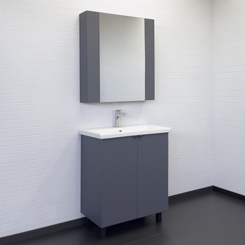 Тумба-умывальник Comforty Лима-70 антрацит с раковиной Como 70