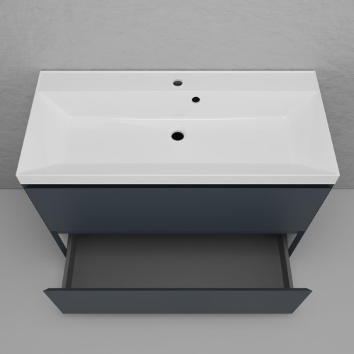 Тумба напольная Style Line Манхэттен  100 2 ящика PLUS графит