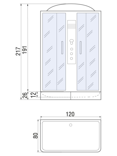 Душевая кабина River SENA 120/80/24 MT