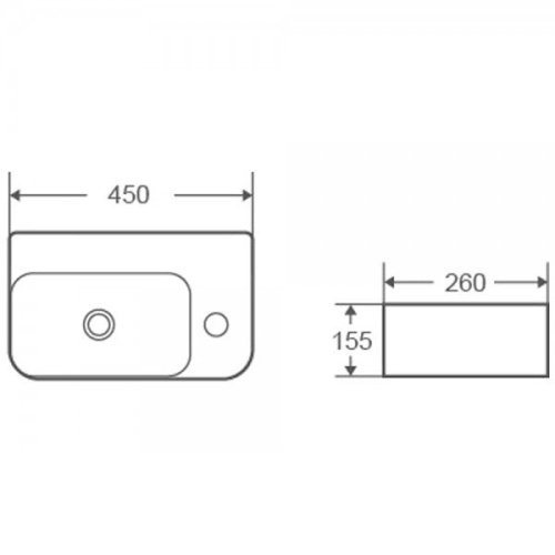 Раковина WeltWasser Aisbach 5117 R 45 10000003971 Белый глянец