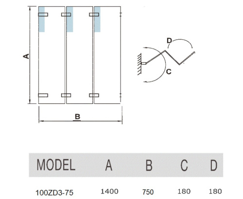 Шторка на ванну WeltWasser WW100 ZD3 75 10000000935 профиль Хром стекло прозрачное