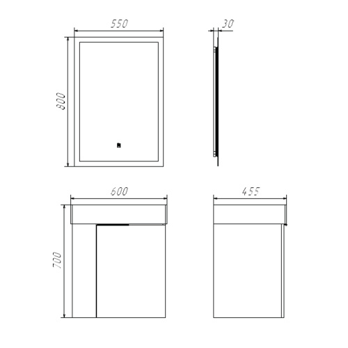 Подвесная тумба-умывальник Comforty Асти-60П бетон светлый с раковиной CF3WL032