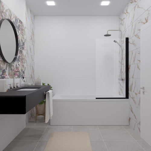 Душевая штора Тритон Соло-Блэк 75*140