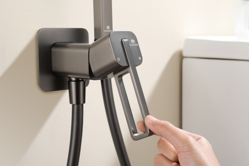 Встраиваемый смеситель с гигиеническим душем Ganzer GZ12157-Q графит