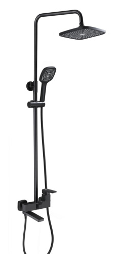 Душевая систем с тропическим душем Ganzer из латуни GZ12063-C черный