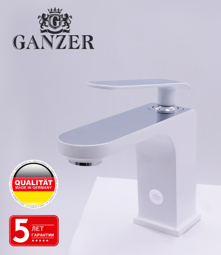 Смеситель для раковины Ganzer GZ26011F, белый