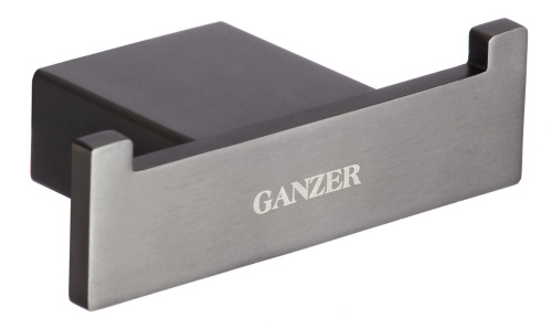 Двойной настенный крючок из латуни Ganzer GZ88152-Q графит