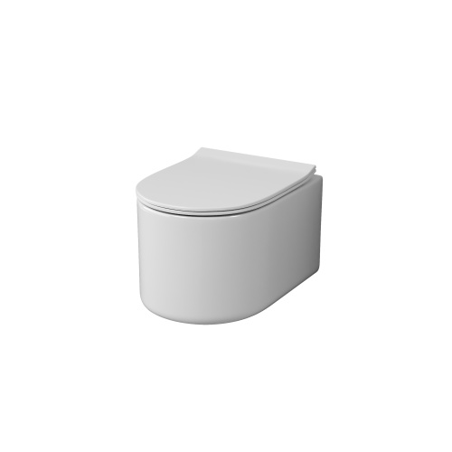 Унитаз подвесной Grossman Thin Rim GR-5606SQ (500х360х362) тонкий ободок, белый с тонкой крышкой, микролифт, смыв торнадо