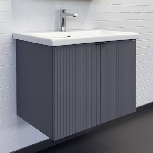 Тумба-умывальник Comforty Лима-70П антрацит с раковиной Como 70 COMFORTY