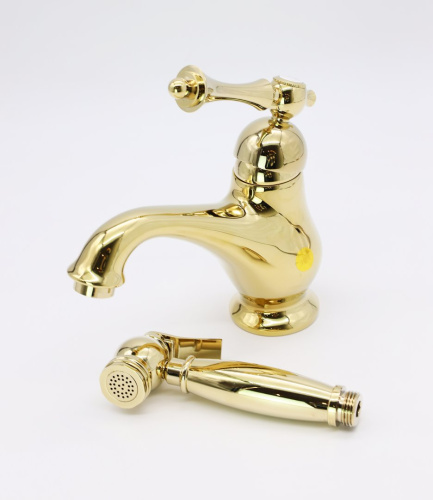 Смеситель для раковины с гигиеническим душем Ganzer GZ77051-E золото