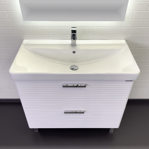 Тумба-умывальник Comforty Танжер-90Н белая матовая с раковиной Comforty 4490