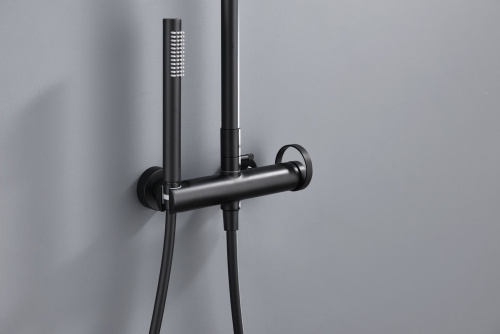 Душевая система с тропическим душем без излива Ganzer GZ19160-Q, графит