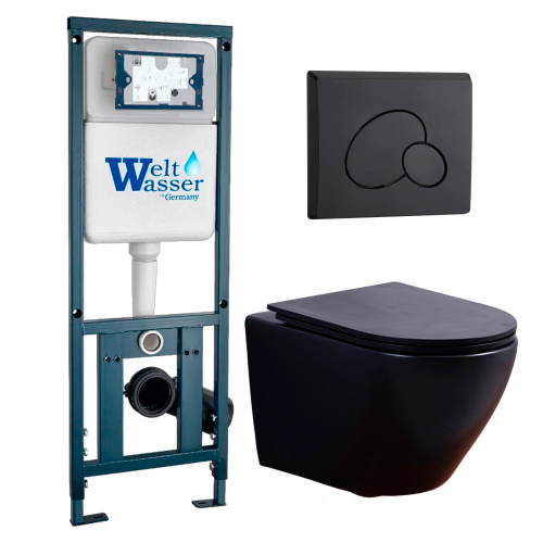 Комплект унитаз с инсталляцией кнопкой и сиденьем 4