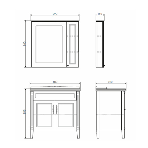 Тумба-умывальник Comforty Палермо-80 белый глянец с раковиной Comforty 3380