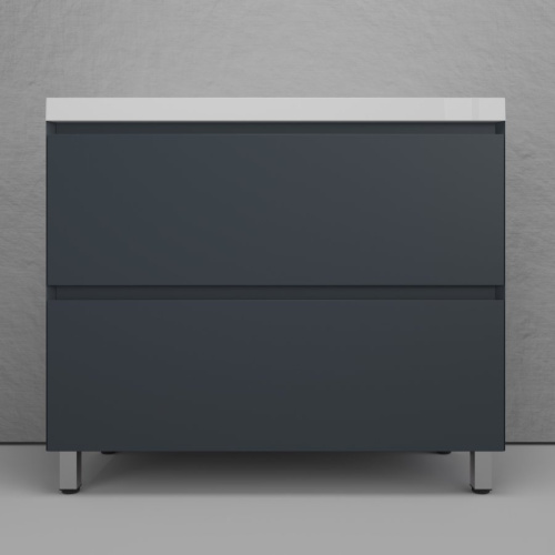 Тумба напольная Style Line Манхэттен  100 2 ящика PLUS графит